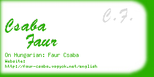 csaba faur business card